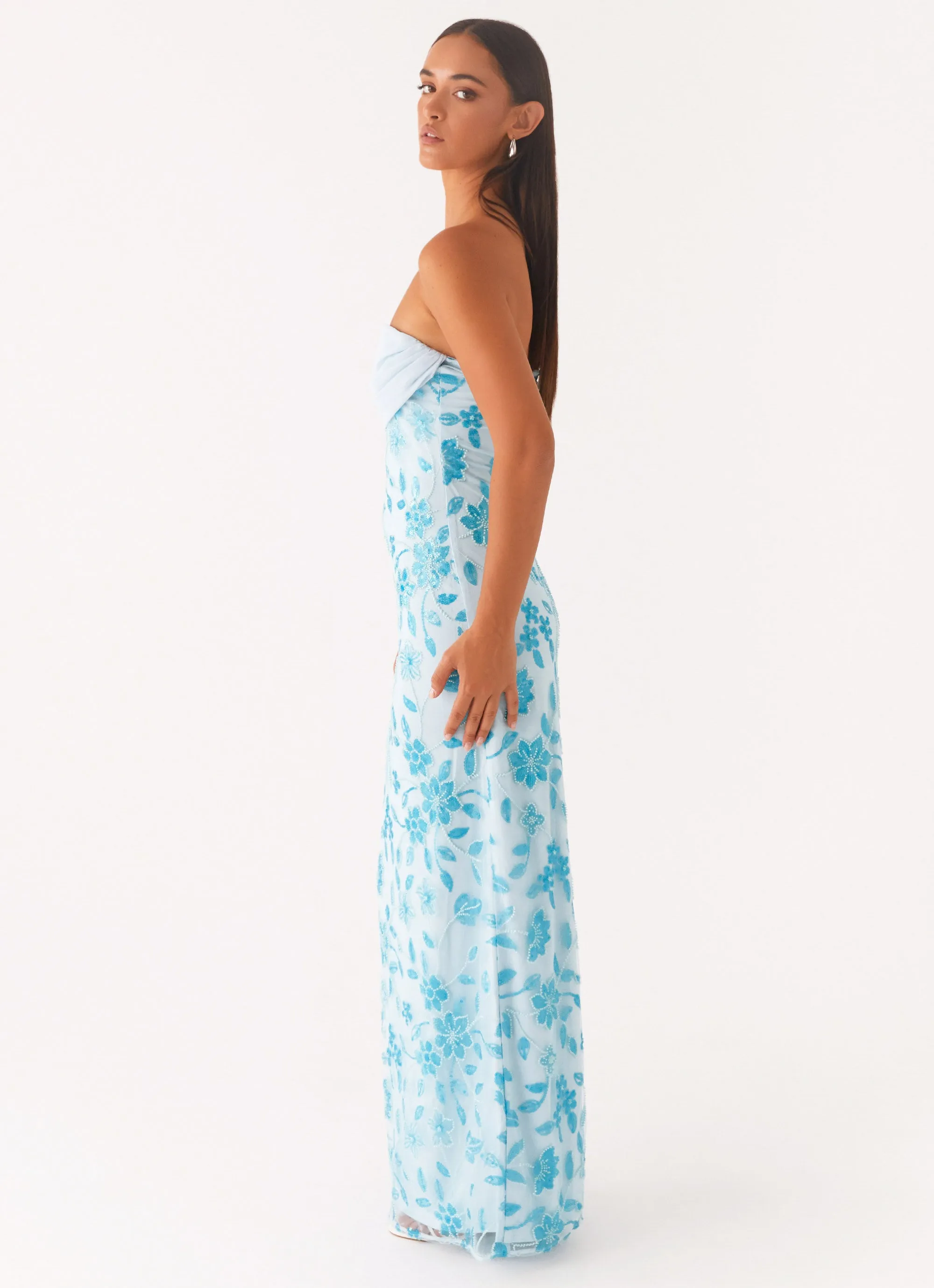 Prism Beaded Maxi Dress - Blue Airy Fit