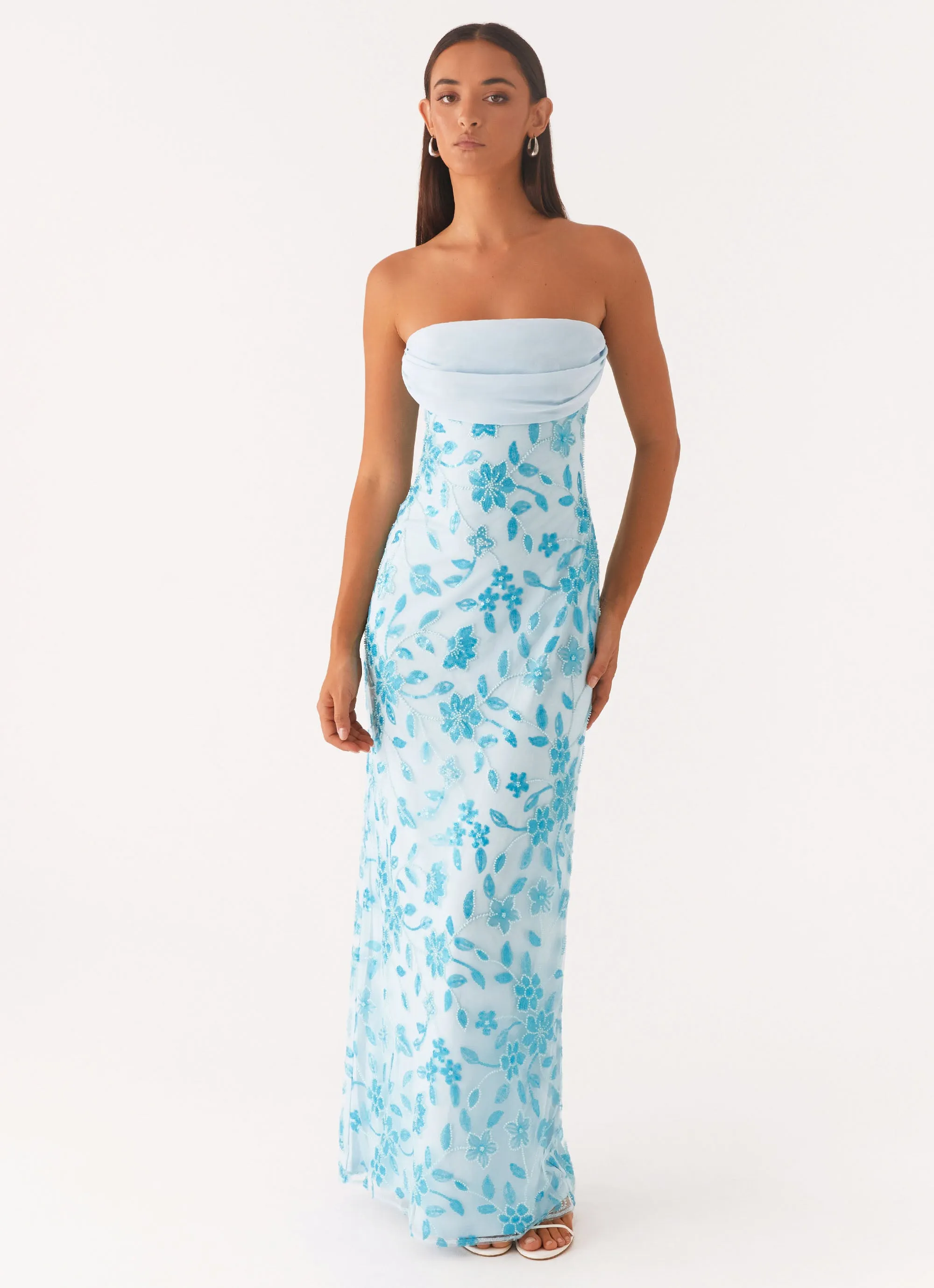 Prism Beaded Maxi Dress - Blue Quick Layer Work Vibes