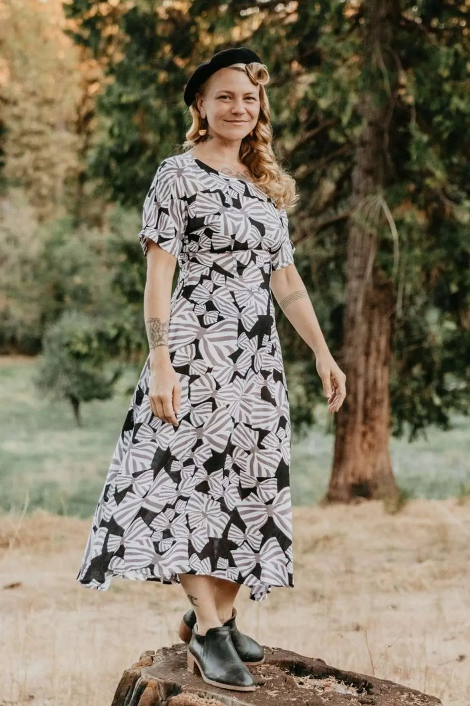 Lightweight Piece Bella Dress in Bow Tie Challis