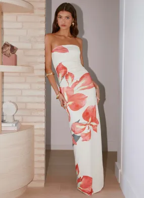 Bellanca Strapless Maxi Dress - Siena Floral Light Aesthetic Comfortable Design