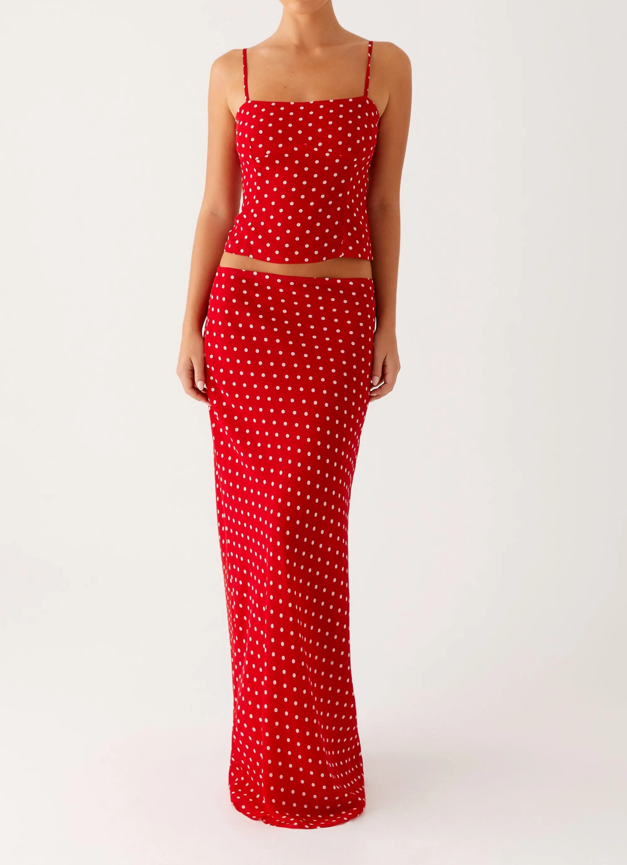Bendita Maxi Skirt - Red Polka Dot Comfort Fit Urban Style