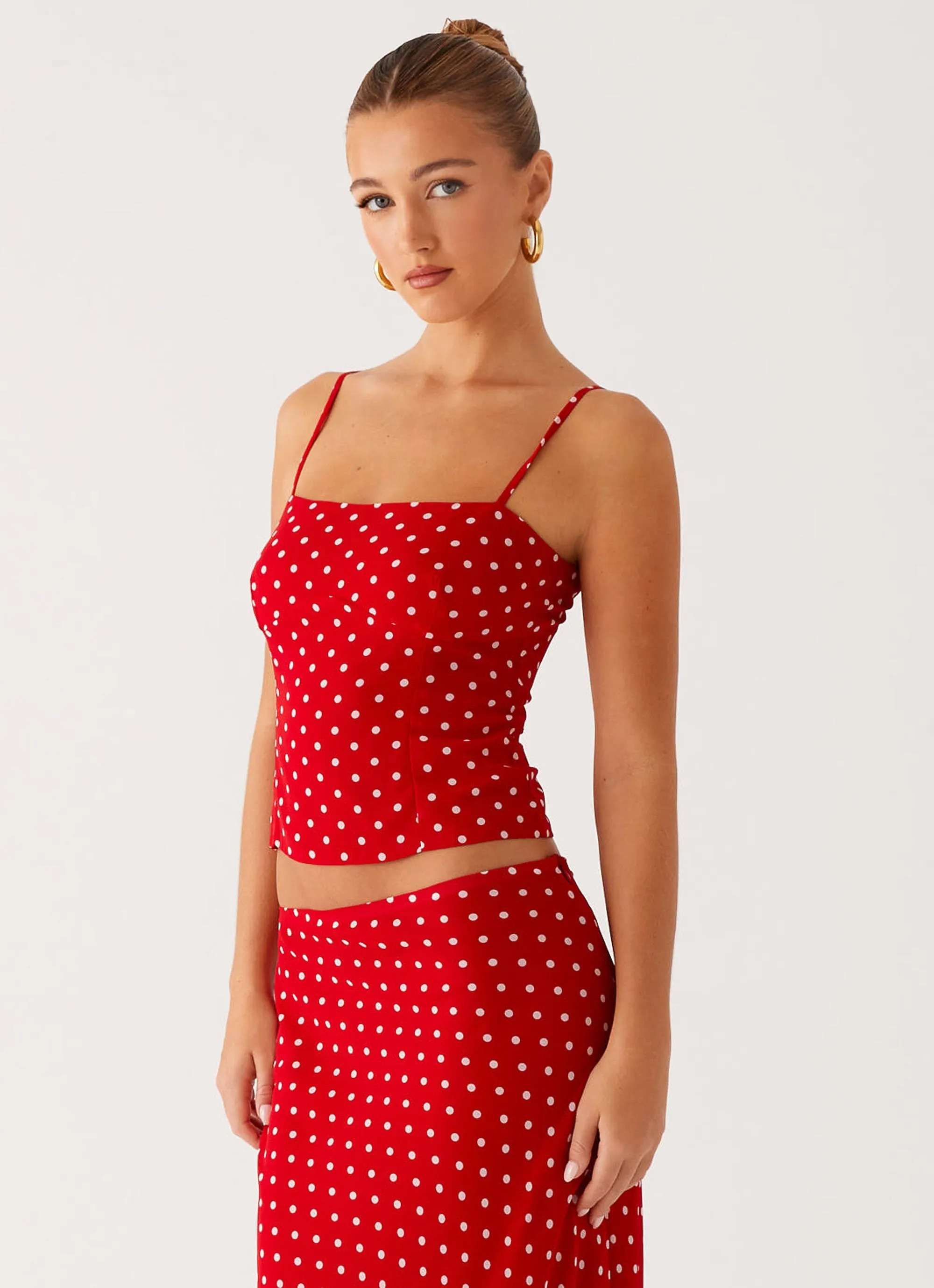 Trendy Look NeutralPalette Bendita Top - Red Polka Dot