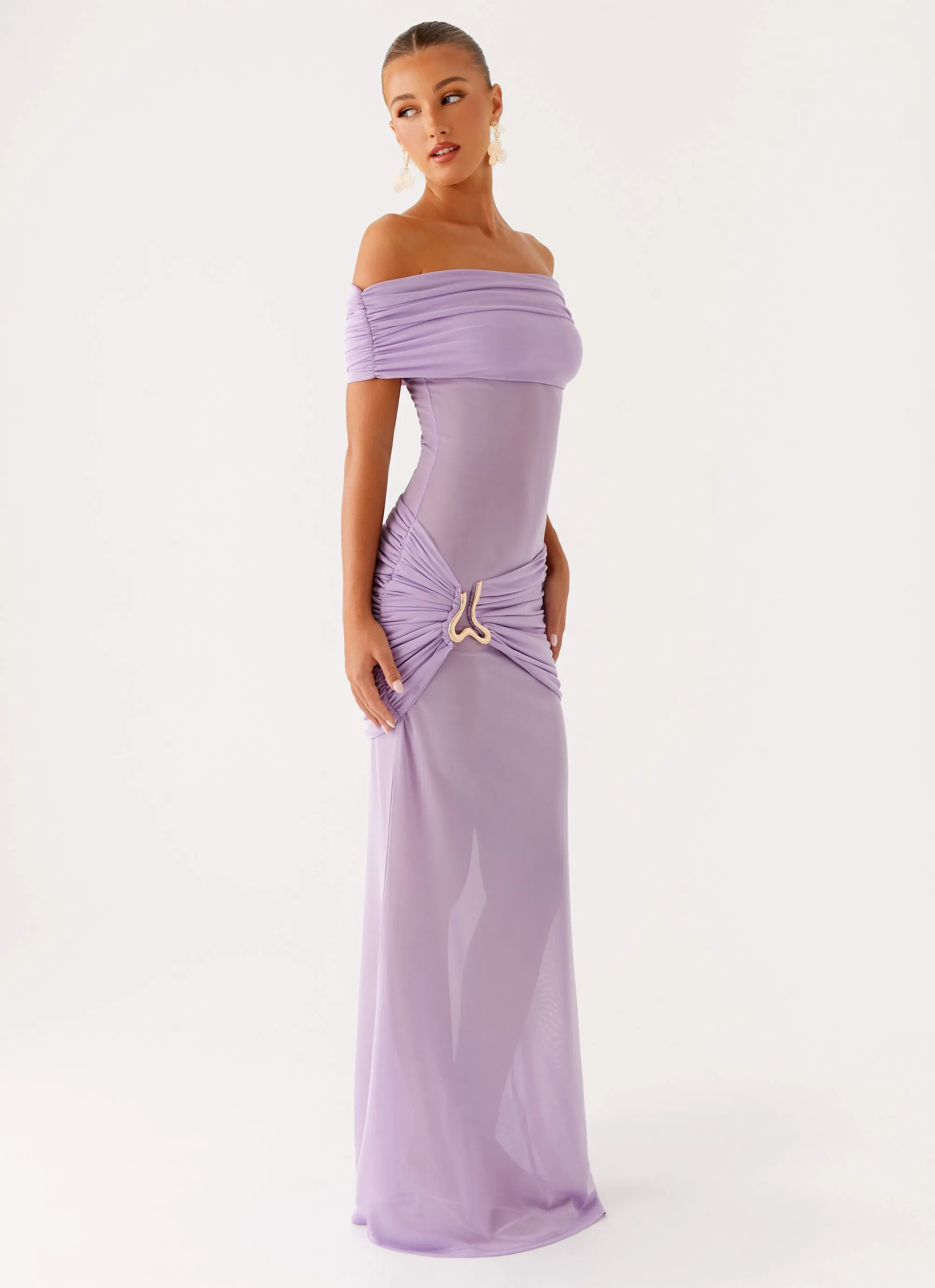 Hidden Zipper Benji Maxi Dress - Lilac