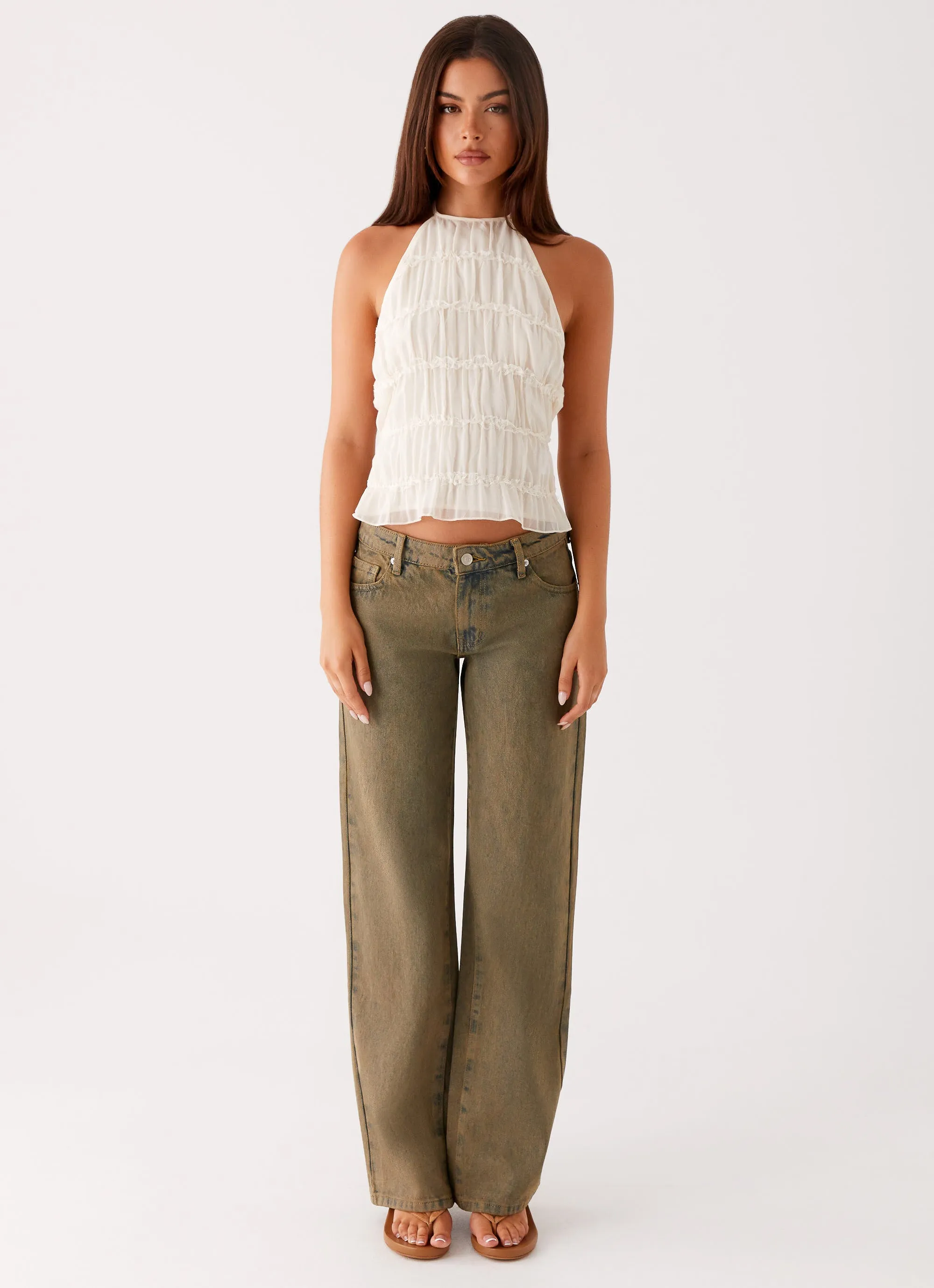 Bennie Halter Top - Ivory Comfortable Cotton