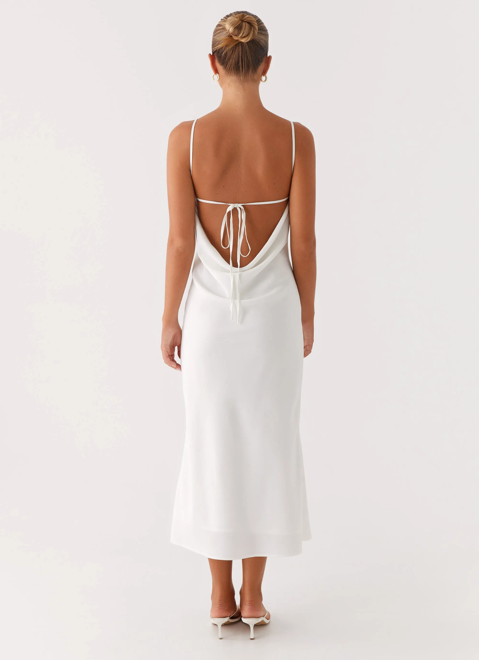Bentley Midi Dress - White Pure Color MultiPurposePockets