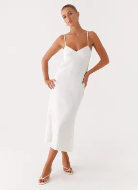 Bentley Midi Dress - White Bright Accent