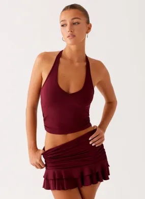 QuickDryTech Bernie Halter Top - Raspberry Wine