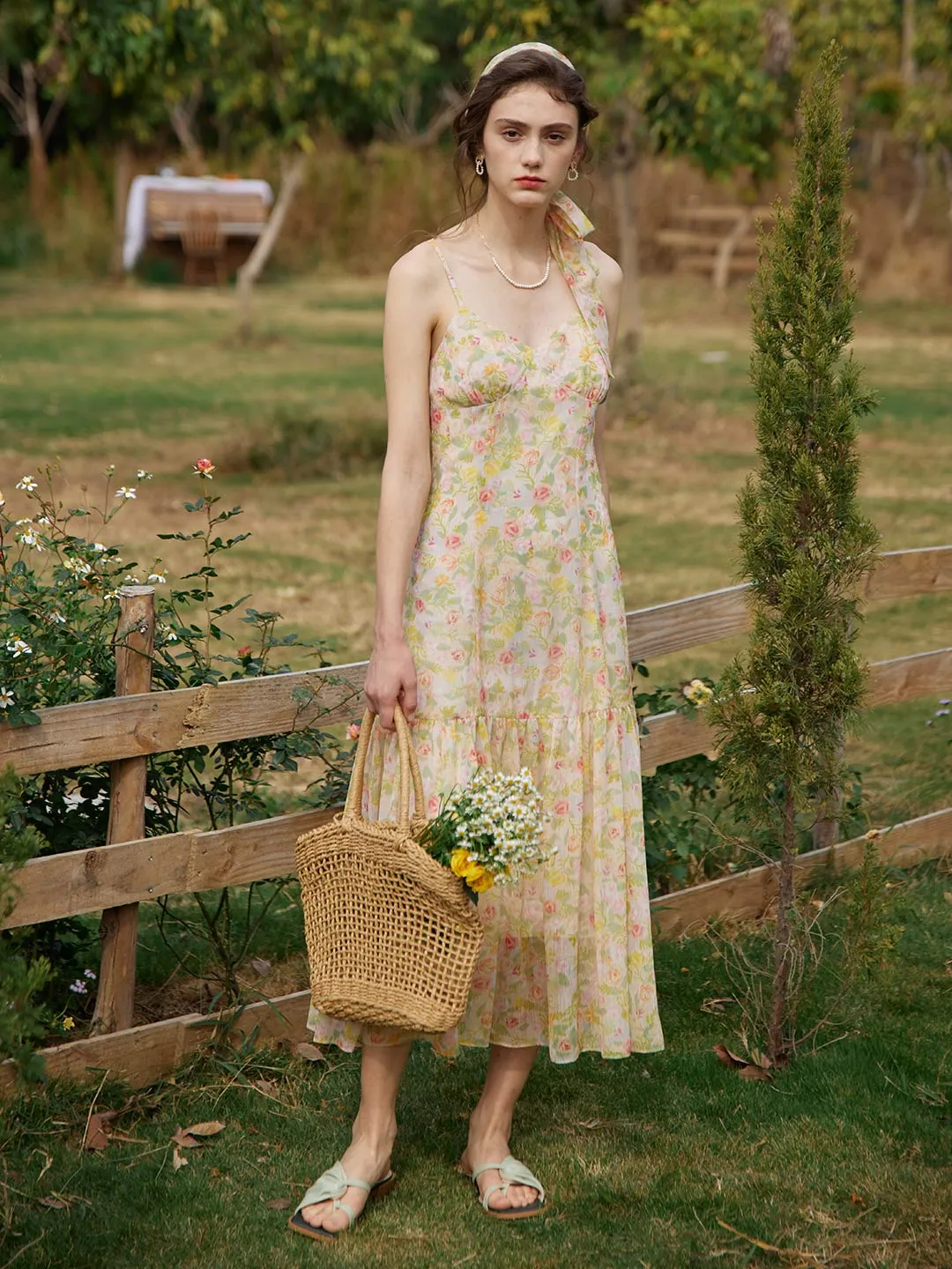 Coastal Chic Soft Mesh Beth Floral Printed Slip Dress