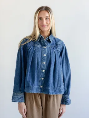 Beth Pleated Denim Jacket Breathable Technology Flexible Fit