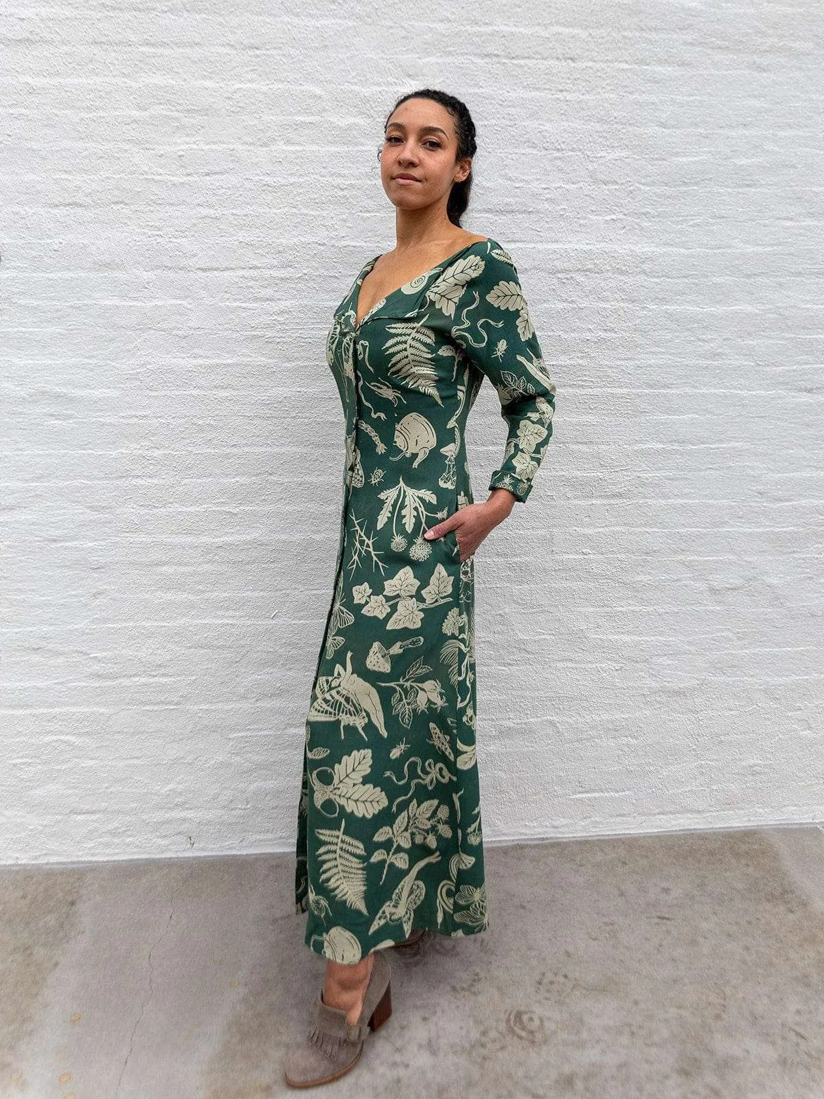 Sharp Edge Bhodie Dress in Emerald Woodland Wonder