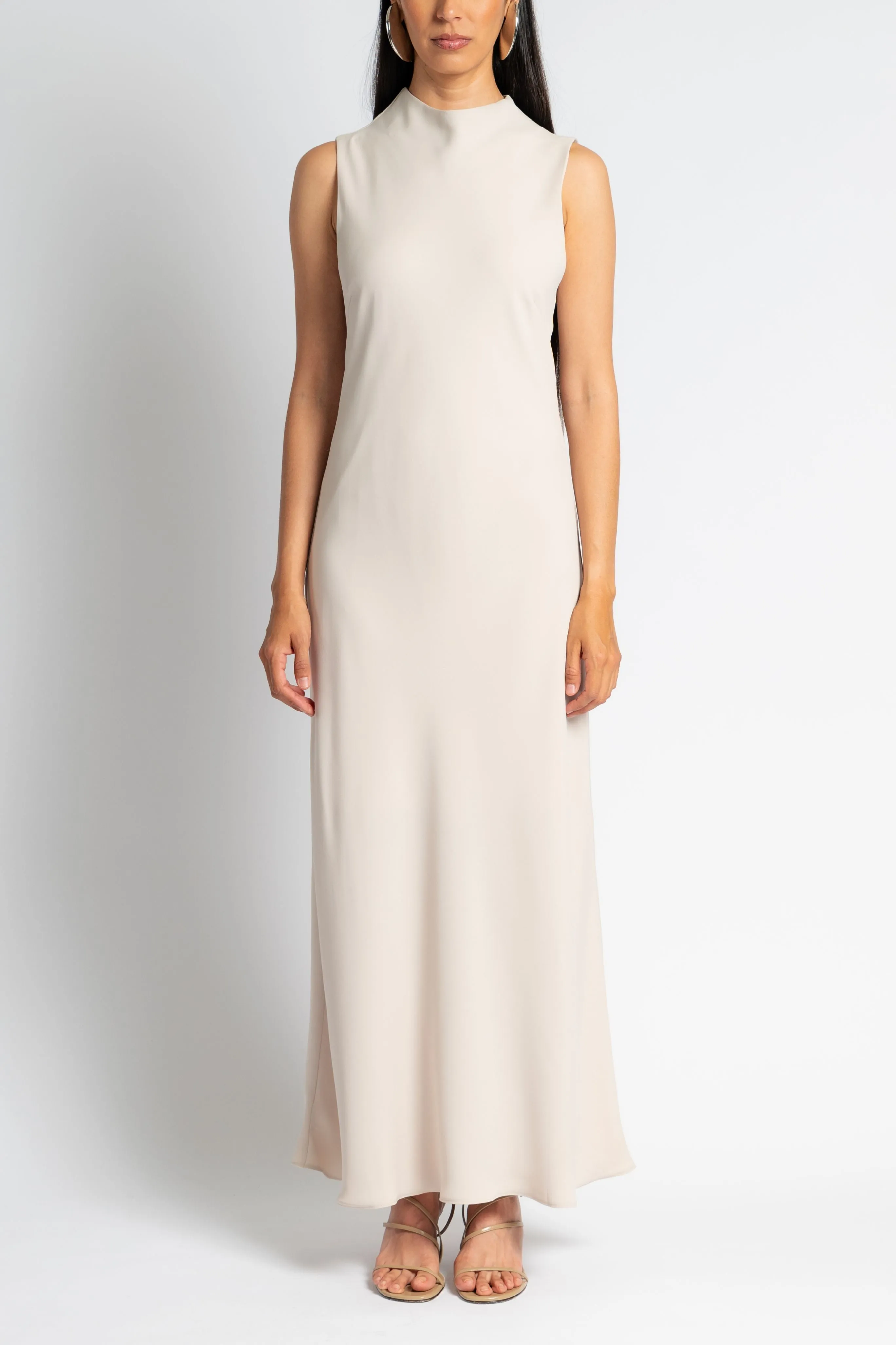 Playful touch Layered Form Bias Crepe Dress