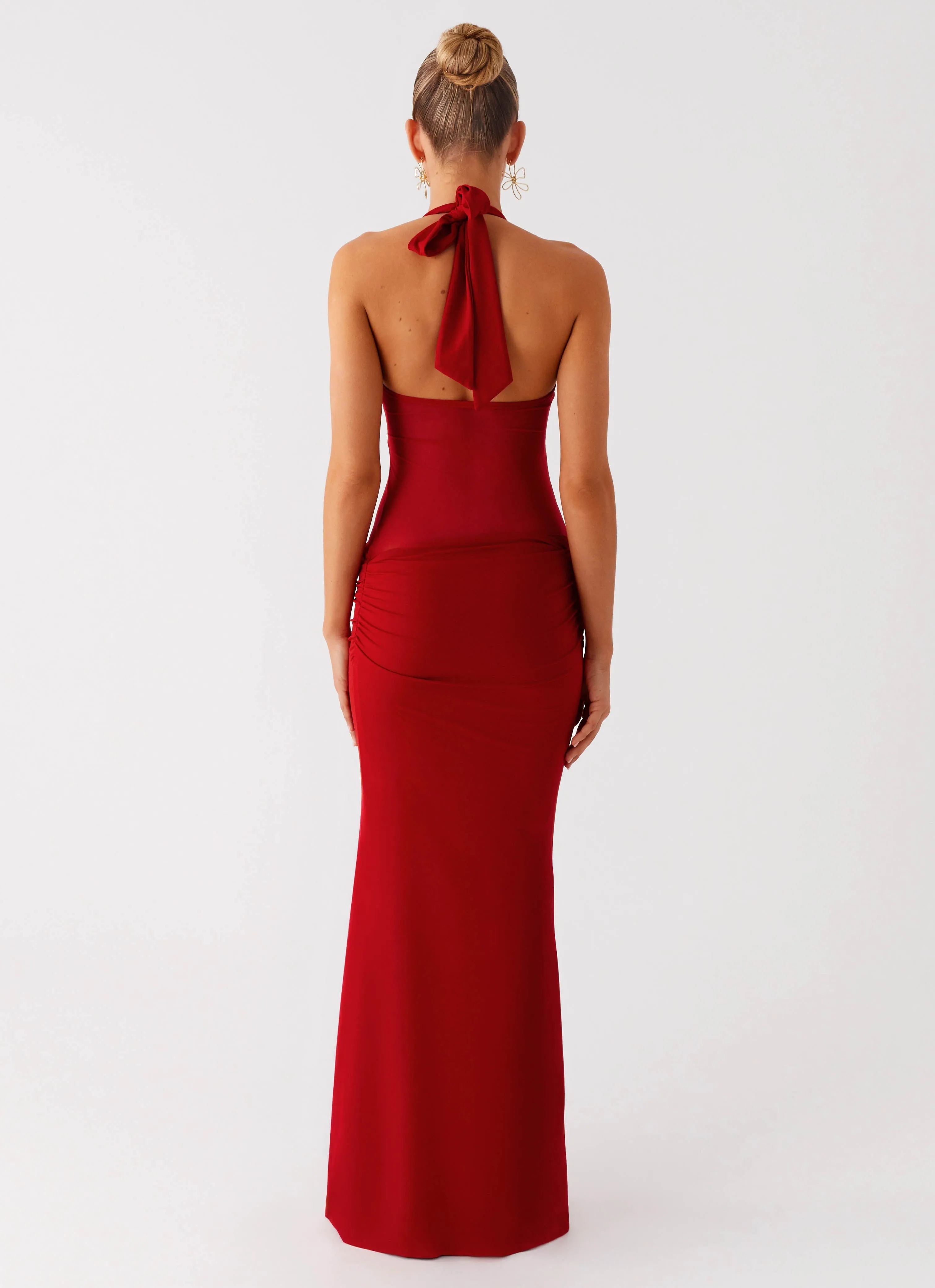 Timeless Wearable Billen Halter Maxi Dress - Red
