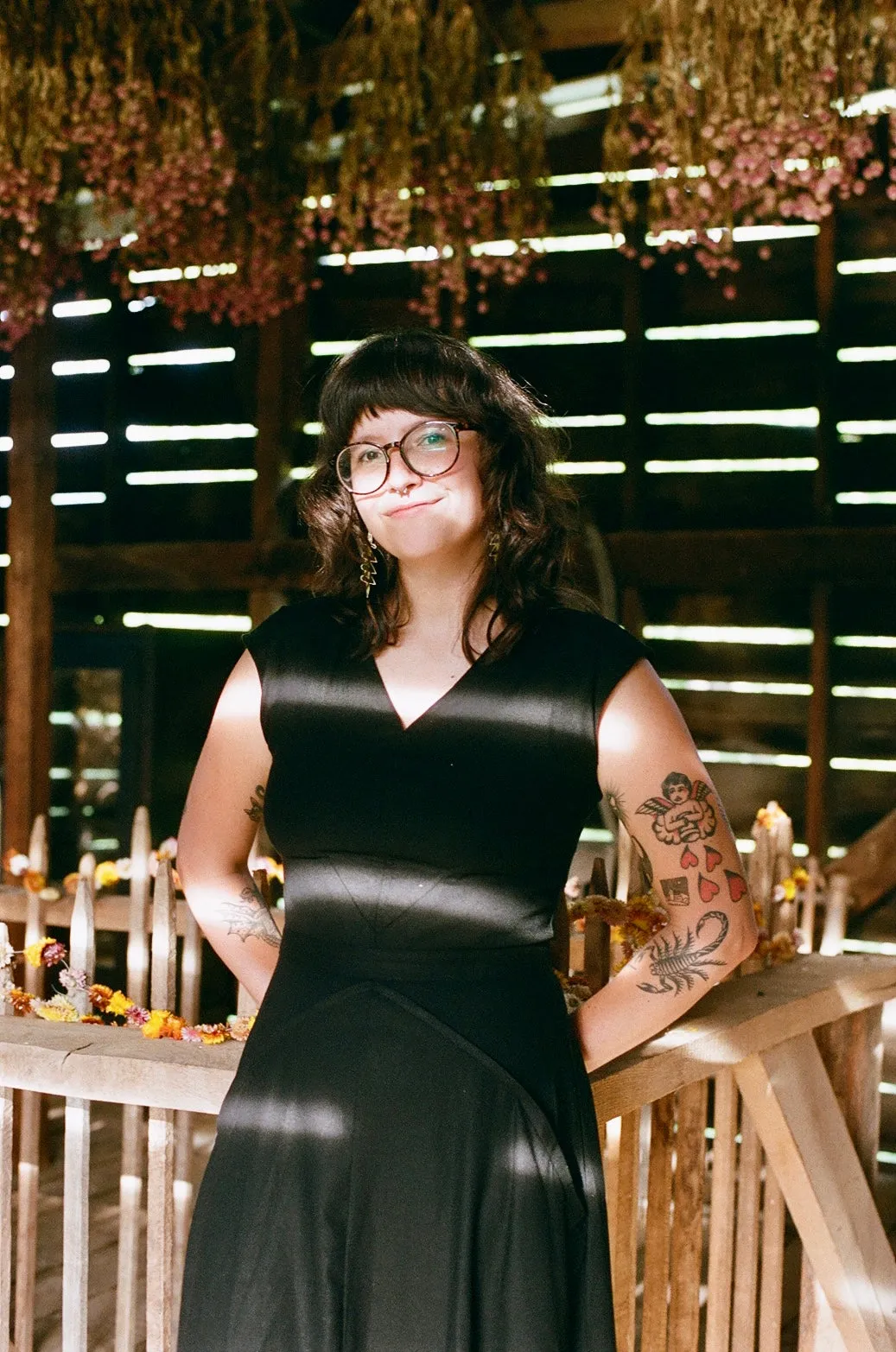 Noble Aura Xena Dress in Black Linen