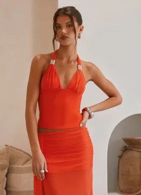 SnagProof Blaze Halter Top - Fire Red