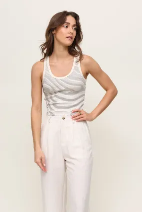 Blondie Stripe Rib Tank Stretch Fit Engineering