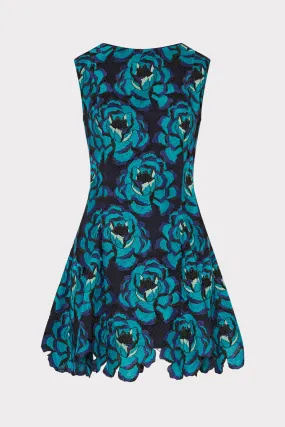 Trendy Layering Blue Blossom Mini Dress
