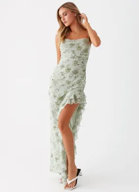 Princessa Maxi Dress - Sage Floral Warranty-Included Chic Tone