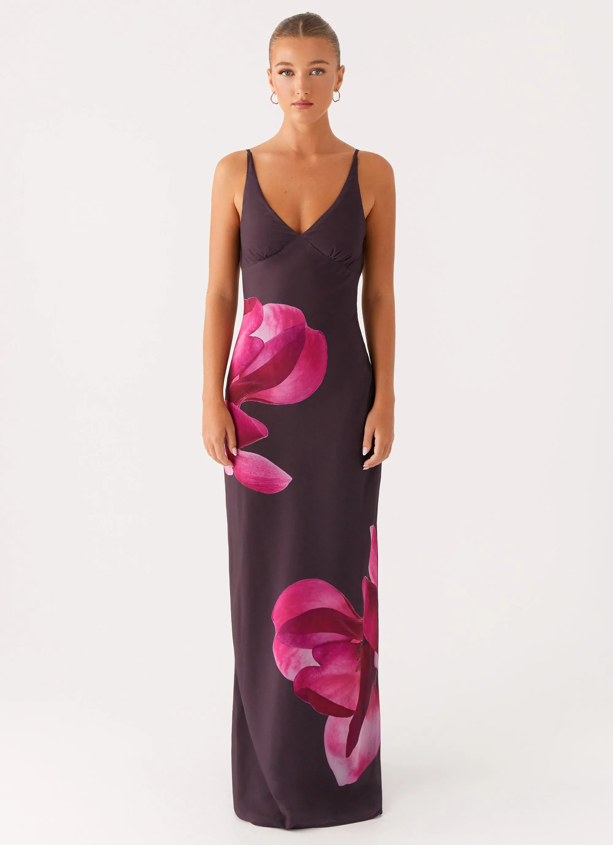 Dropped-Waist Griselda Maxi Dress - Dark Chocolate