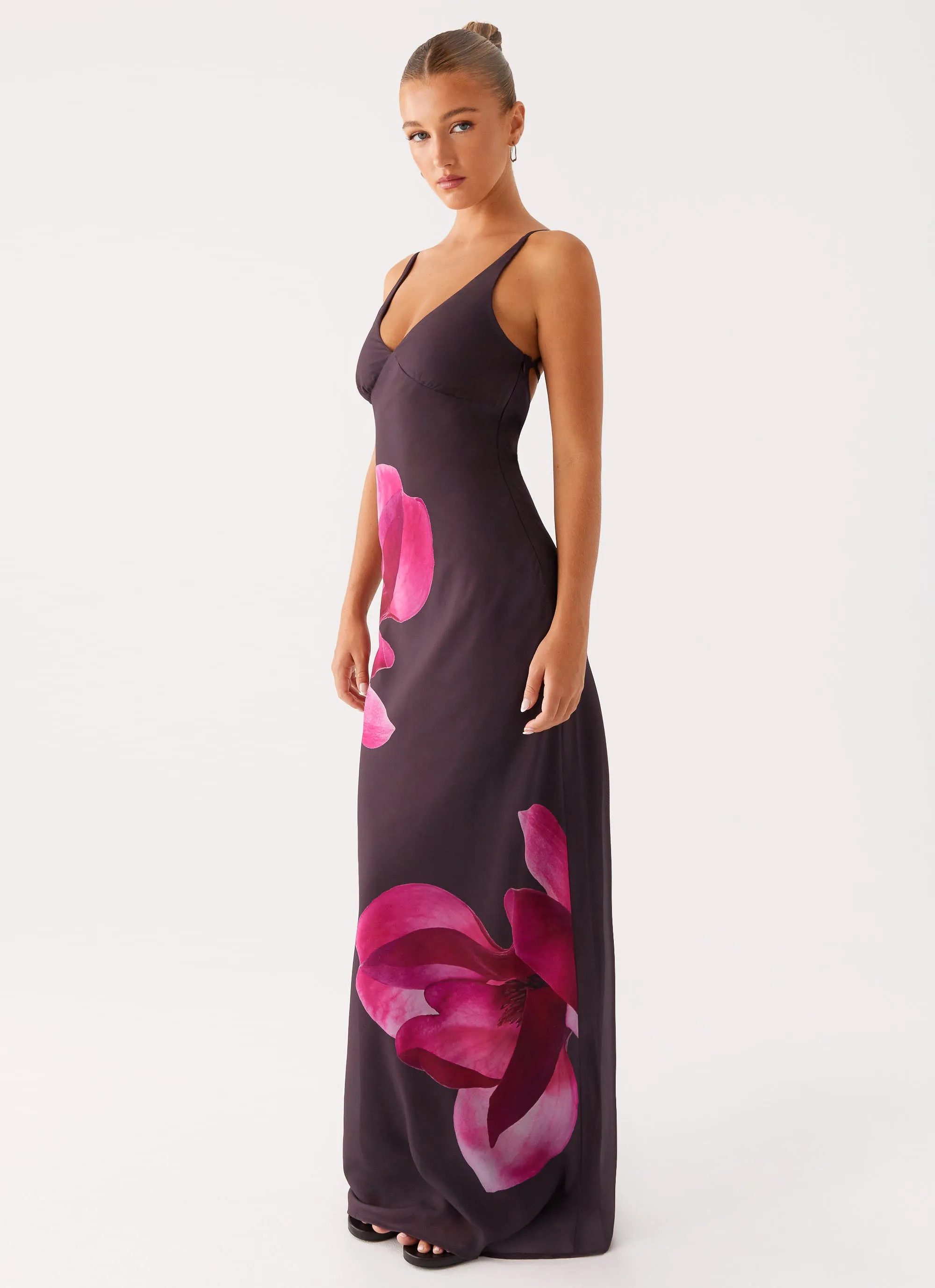Shared Glow Cut-Out-Detail Griselda Maxi Dress - Dark Chocolate