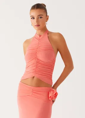 Jayce Halter Top - Salmon MoistureControl