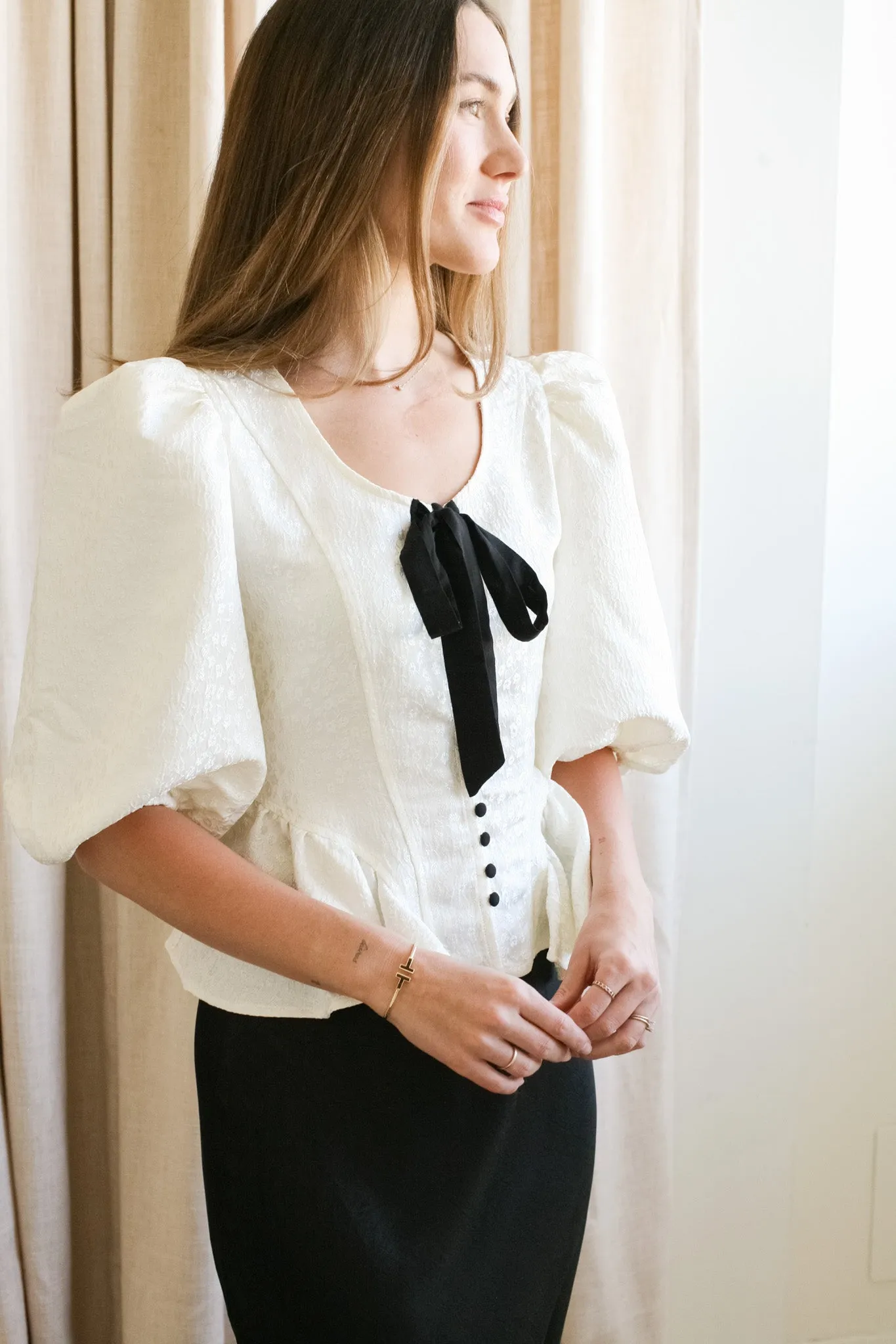Anti Microbial Lining Bonnie Bow Blouse