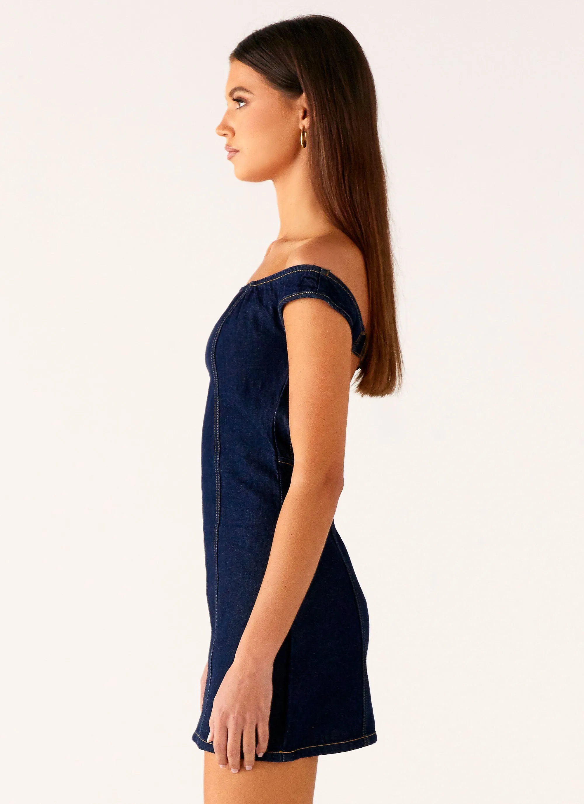 Bonnie Denim Mini Dress - Indigo Fashion Mood Sleek Styling