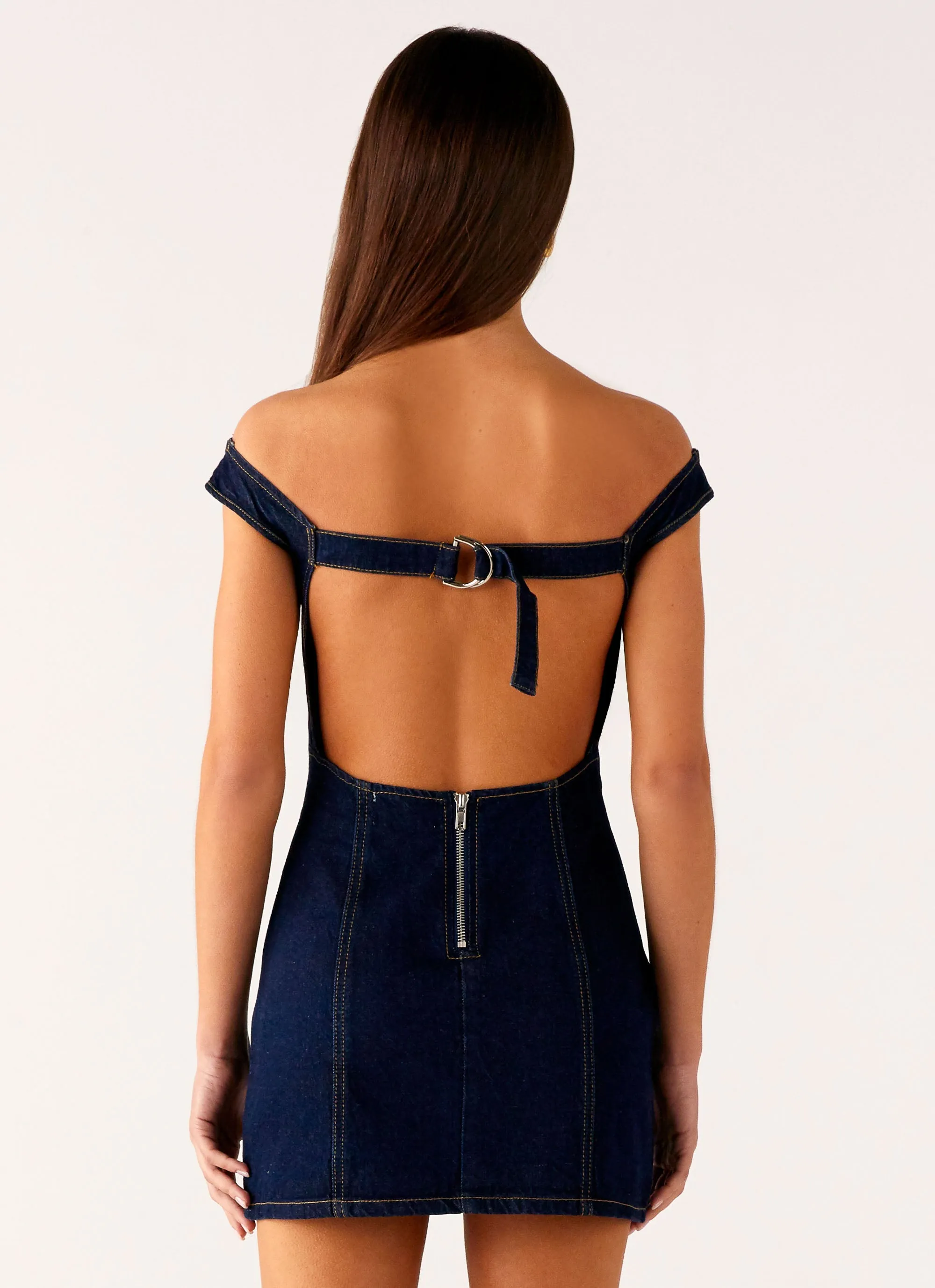 Fresh Vibe Bonnie Denim Mini Dress - Indigo