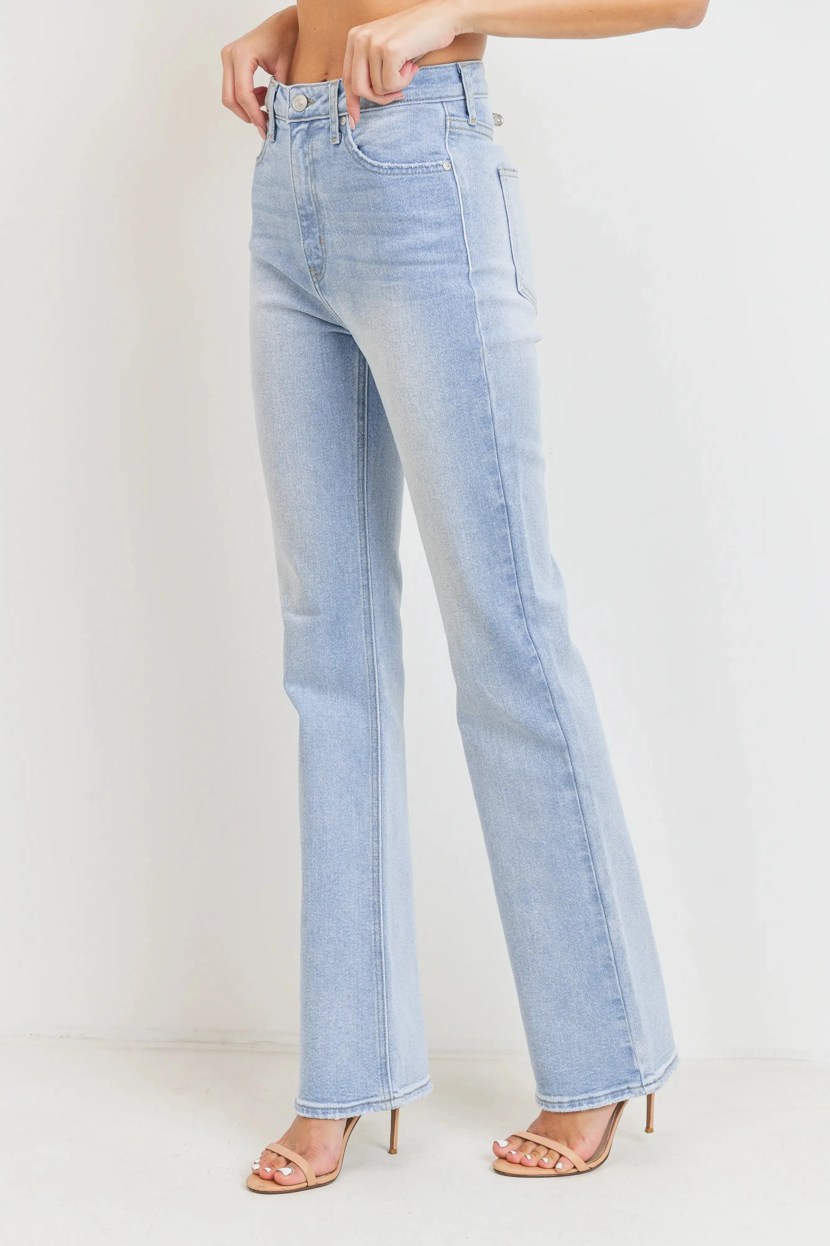 Sporty Look High Rise Vintage Slim Jeans - Bootcut