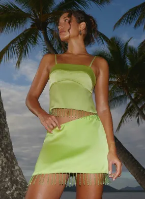 Bora Bora Beaded Top - Lime AntiBacterial Coating TexturedSurface