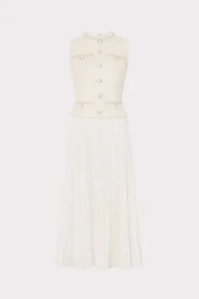 Pose Glow breathable fabric dress Boucle Mixed Media Midi Dress