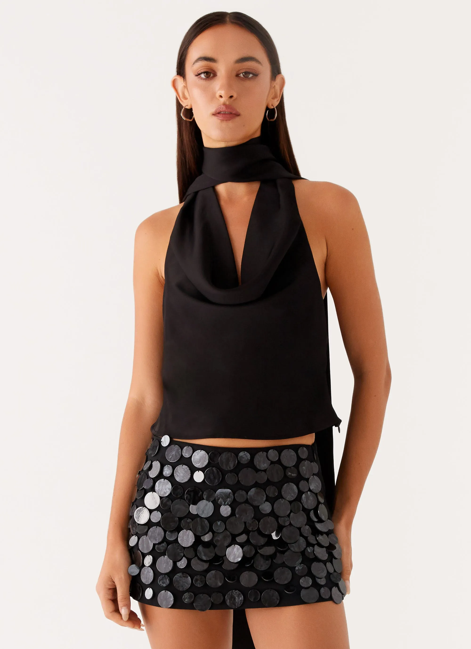 Movie Star Mini Skirt - Black Material Innovation
