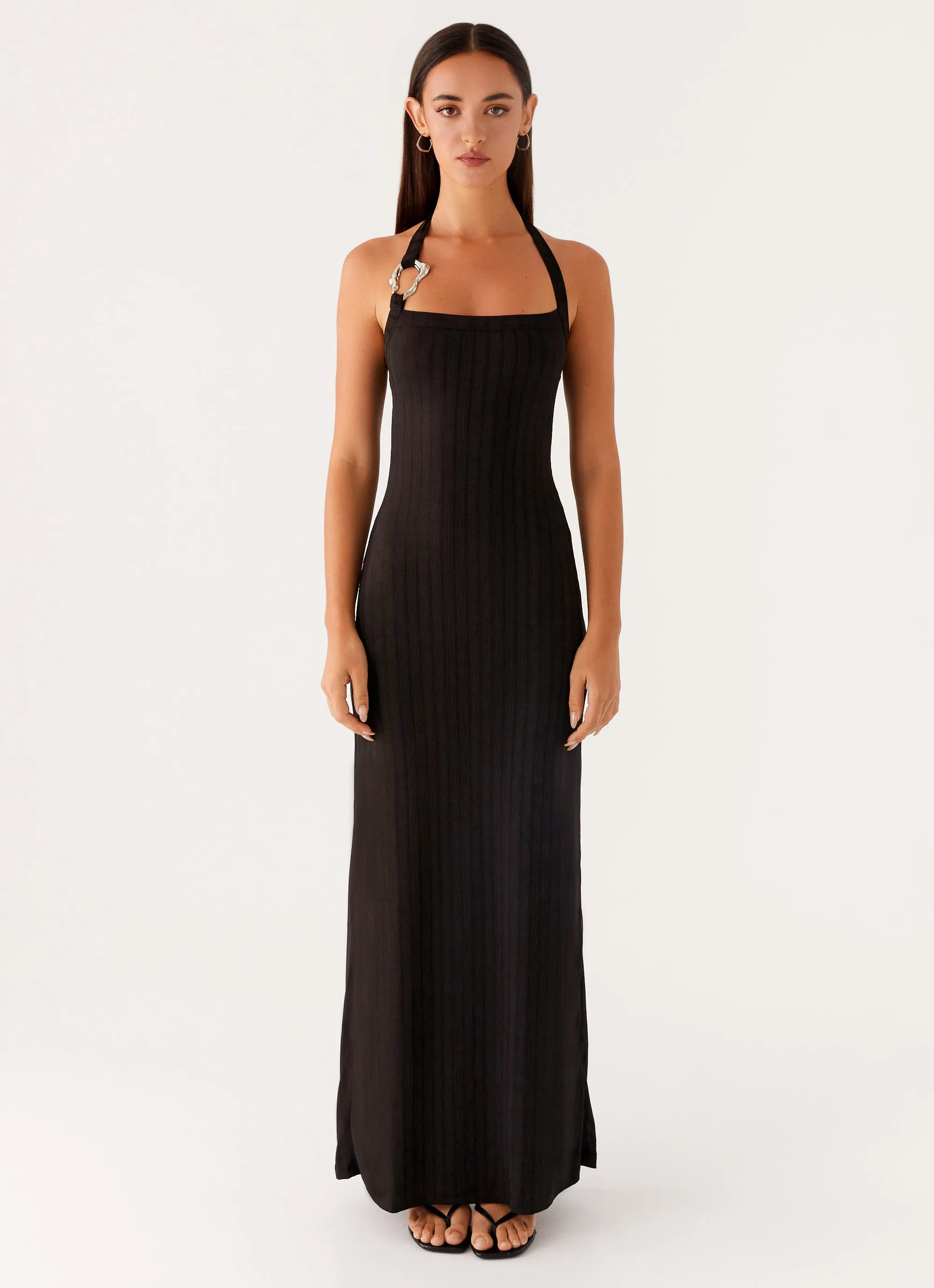 Motion Light Romantic-Style Selene Maxi Dress - Black