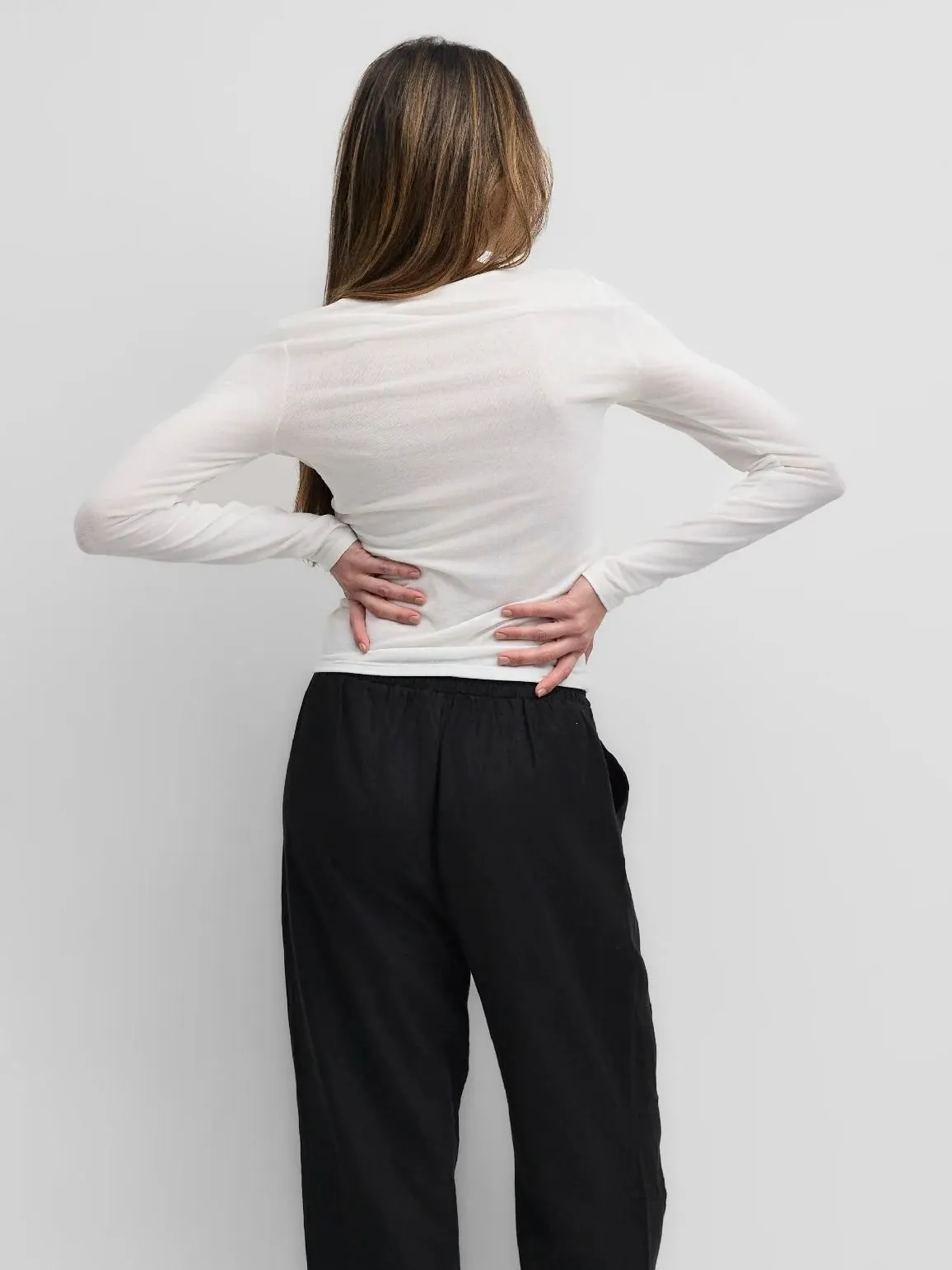 Brandy Long Sleeve - White Low Profile Seaming HygienicCoating