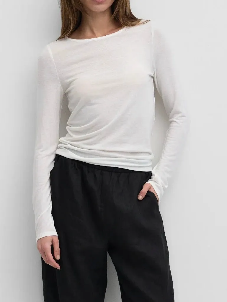 MoistureWickingTechnology Airflow Ventilation Brandy Long Sleeve - White