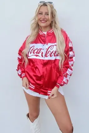 Flexible Fit Engineering Moisture wicking Team Coca Cola Bomber Jacket - Red & White