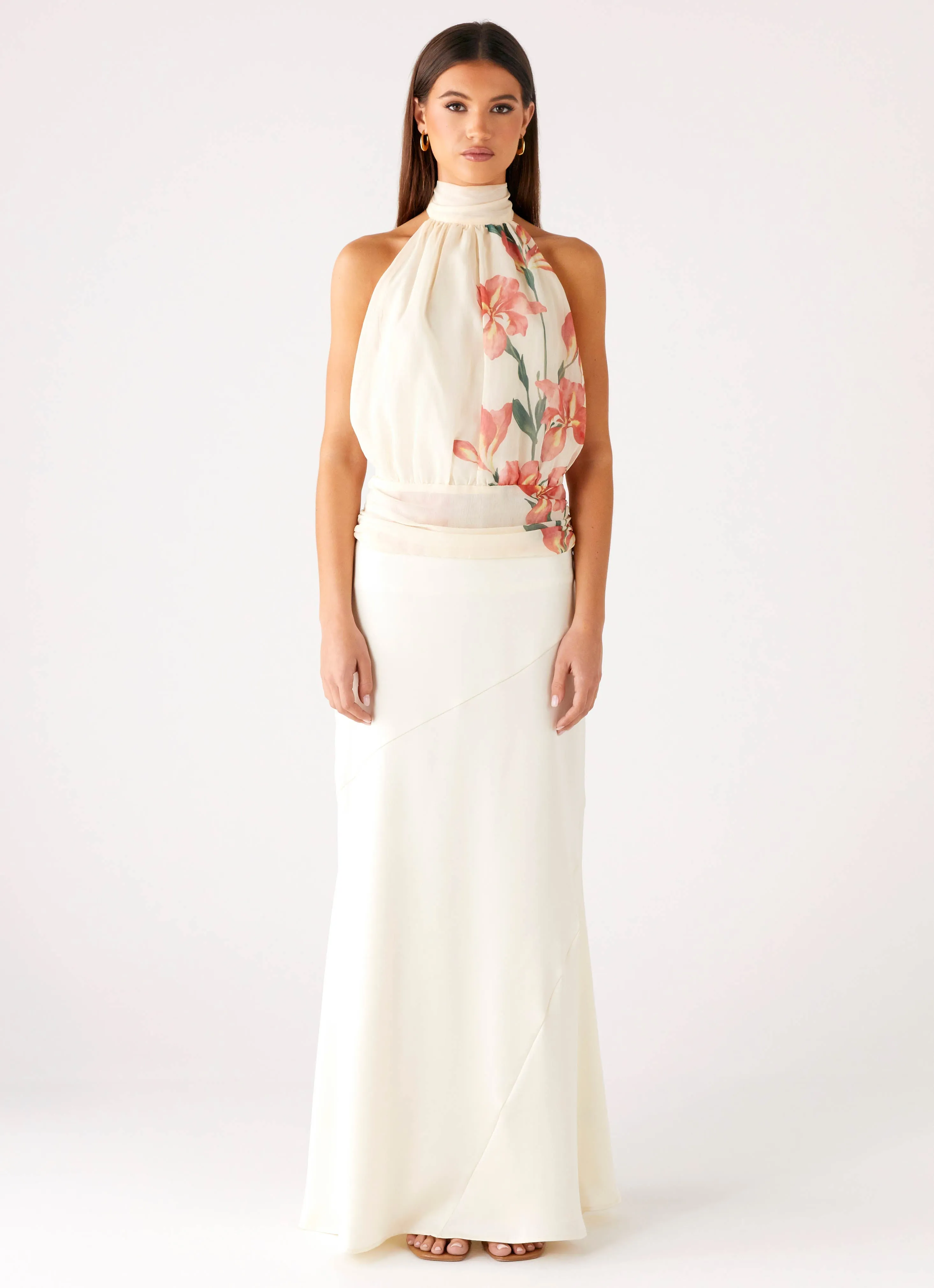 SnagFreeKnit FlexibleCollar Romelia Halter Top - Siena Floral