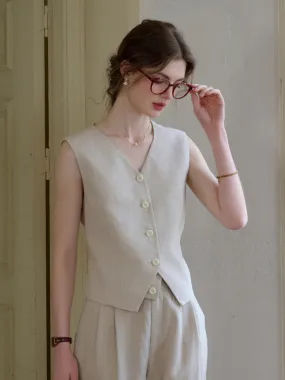 UPFProtection Convertible Collar Max V-Neck 100% Ramie Vest