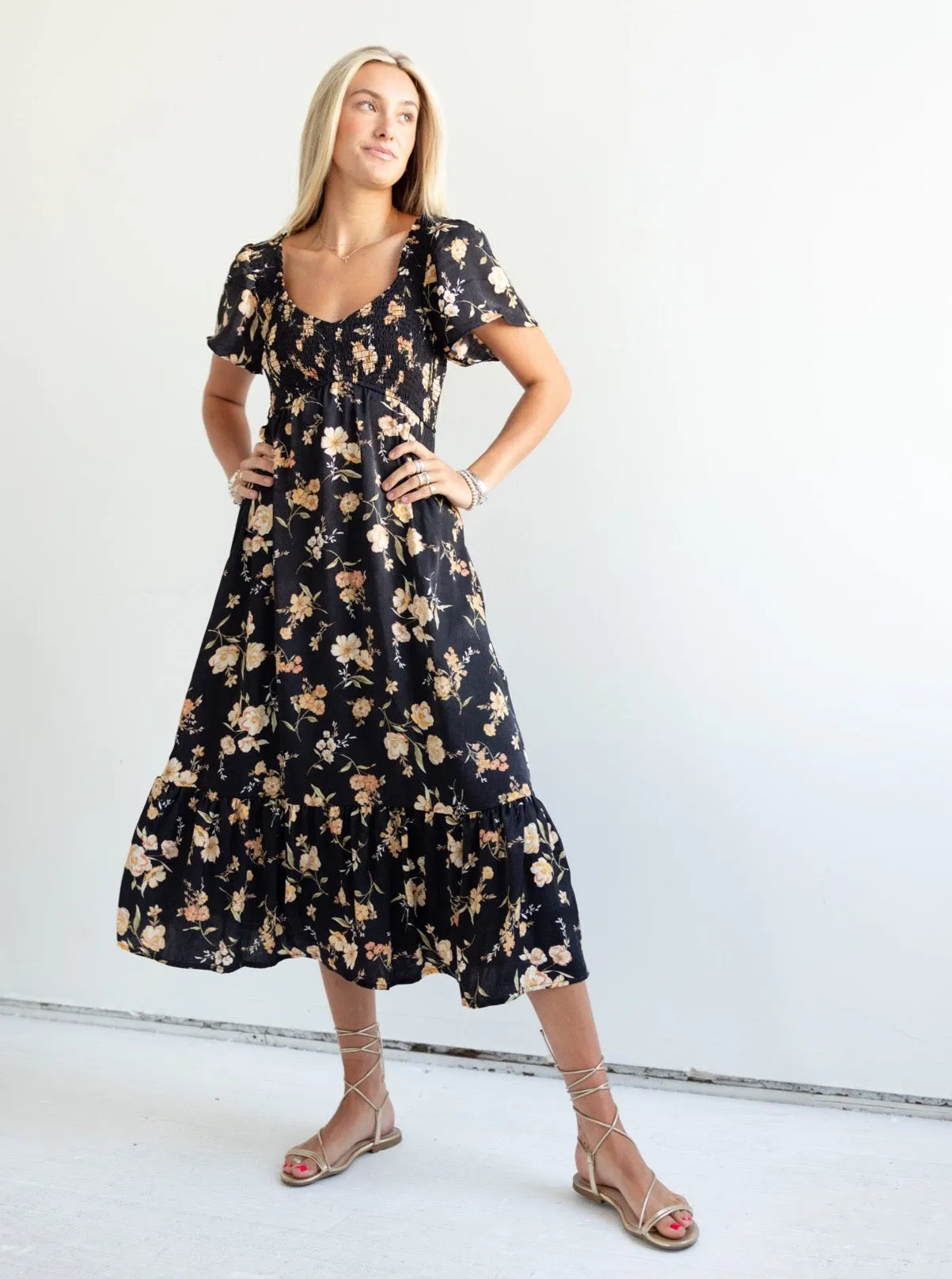 Bree Floral Maxi Halter neck