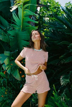 Tencel Blend Fabric Bree Loop Terry Stripe Tee