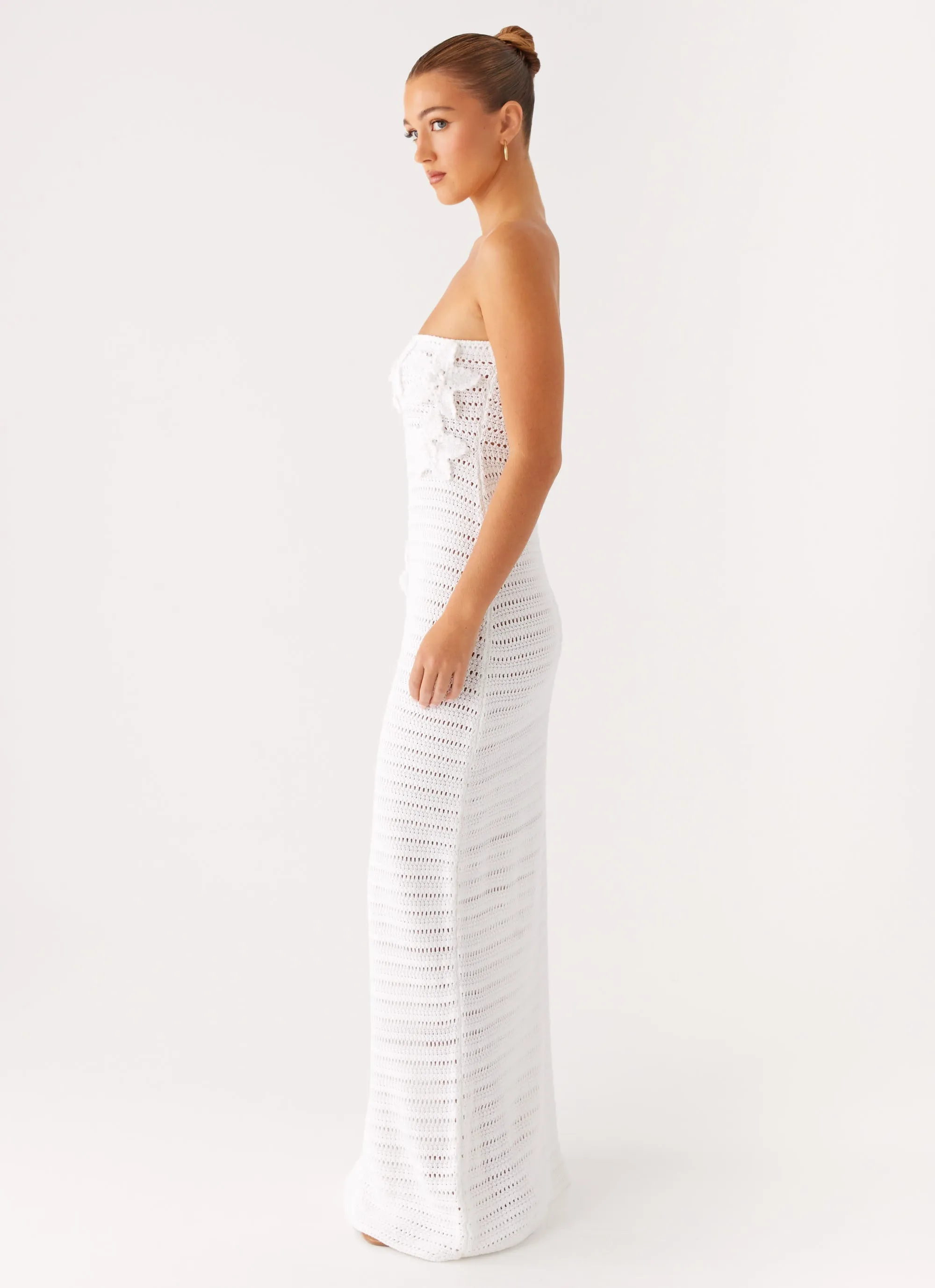 Diaz Crochet Maxi Dress - White Smart Layering