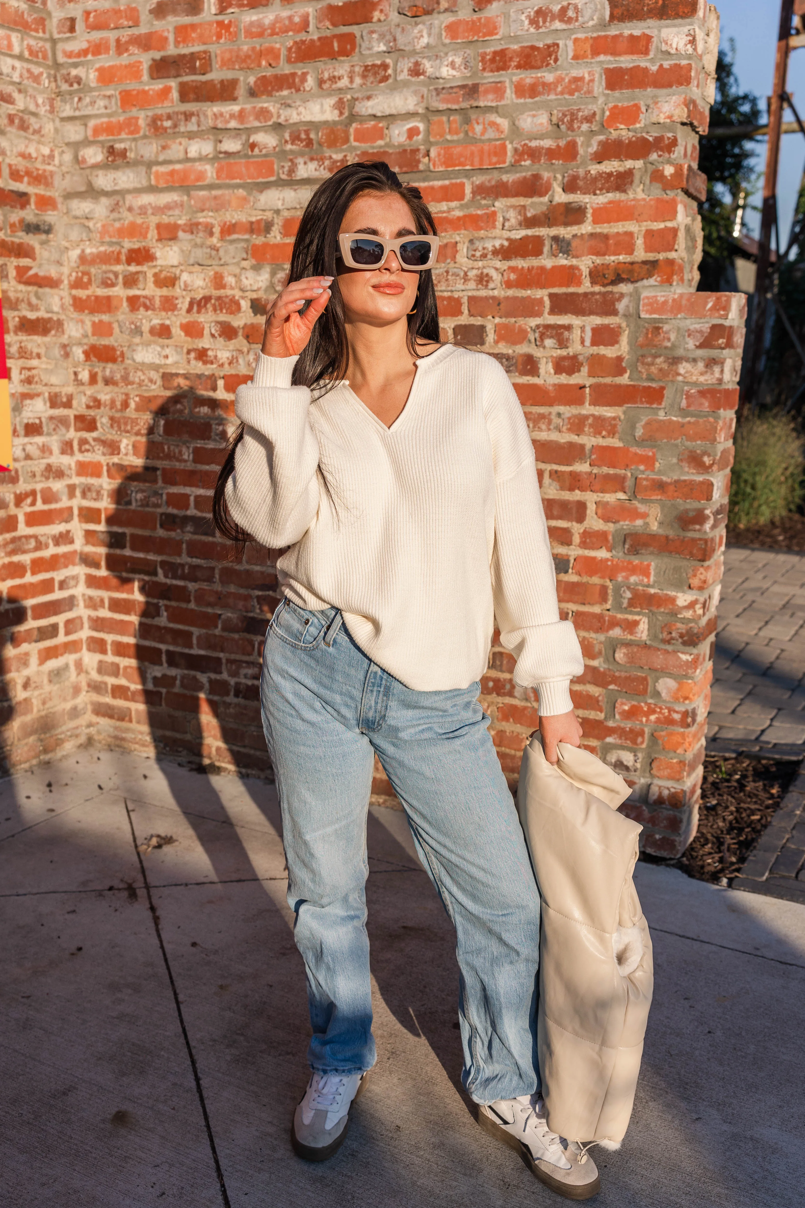 Frost V Neck Sweater Thermoregulating Fabric BlendMaterials