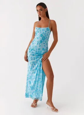 Bright Lights Beaded Maxi Dress - Blue Comfy Style