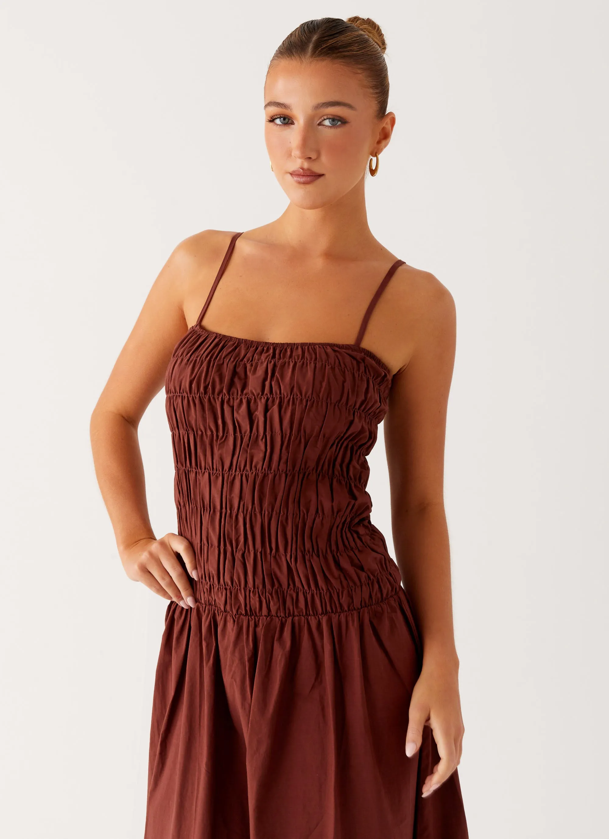 Brooke Maxi Dress - Chocolate Fashion Daily Pure Tone