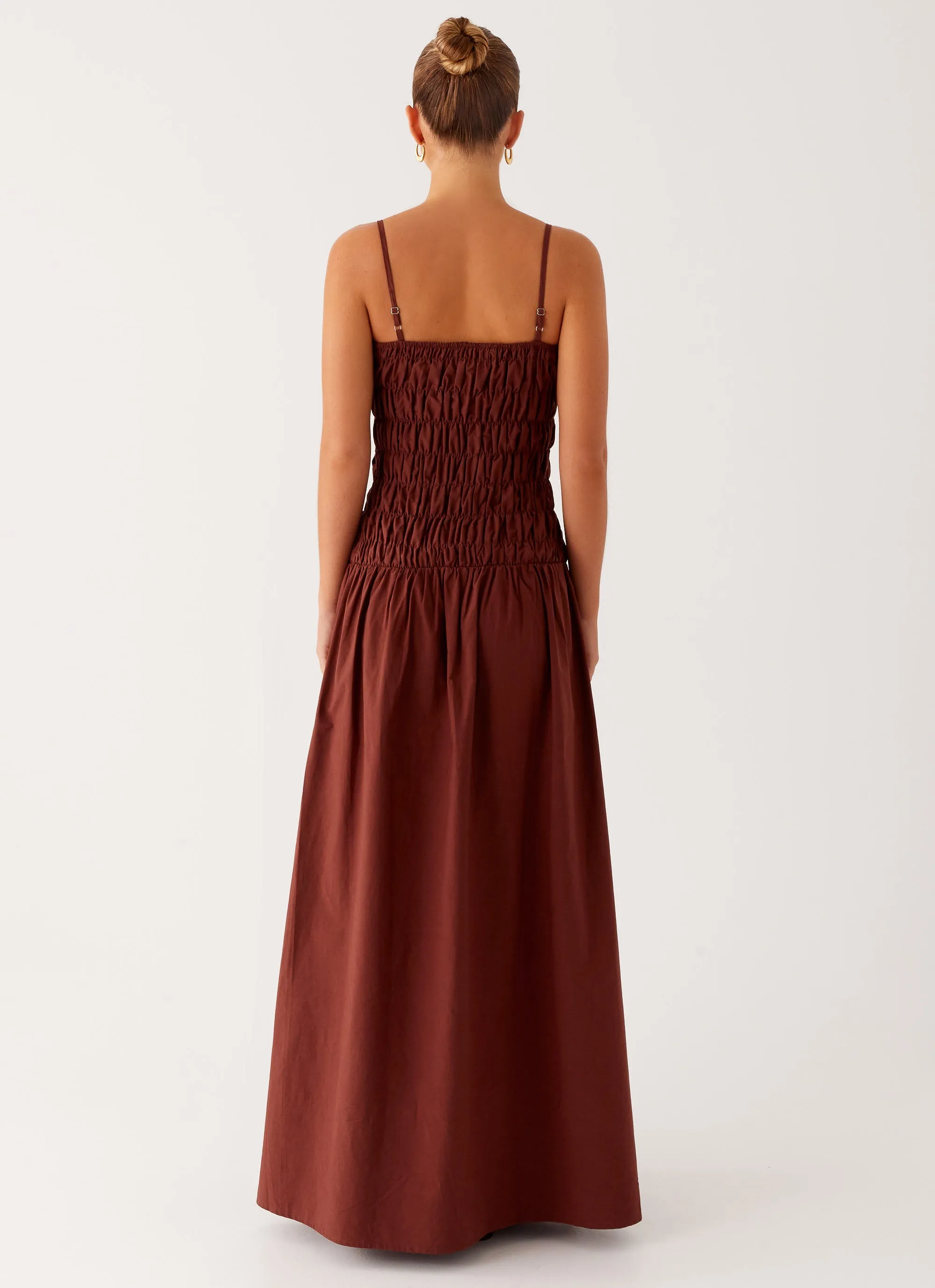 Brooke Maxi Dress - Chocolate Fall Fashion Draped-Style