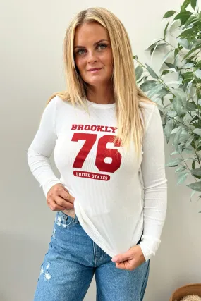 Contoured Side Panels Brooklyn Rebel Thermal Long Sleeve Top