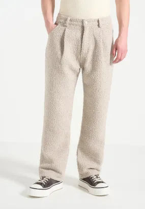 Arnault - Boucle Pleated Jeans - Beige Mid Rise Fit