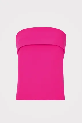 Tuala Cady Top Double Stitched Hem Grid Texture Fabric