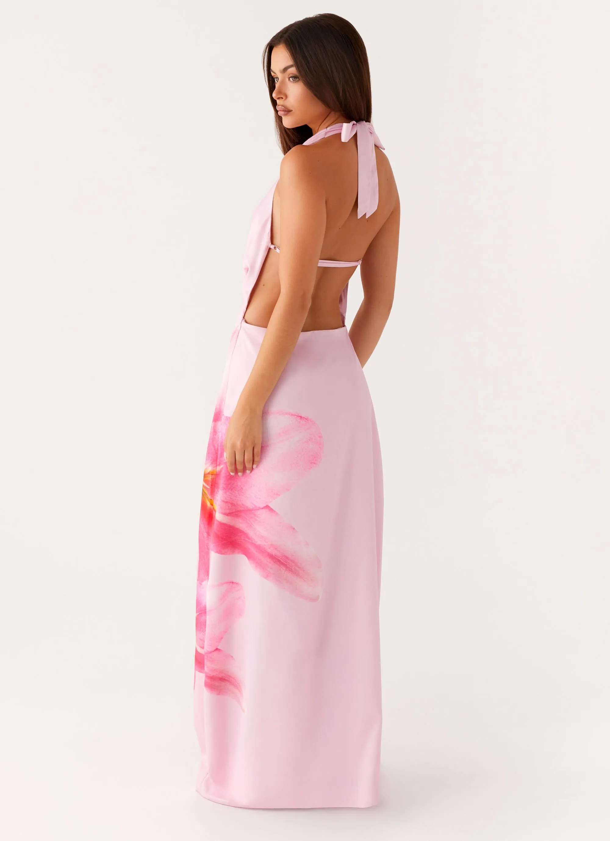 colorfast Bryony Cowl Maxi Dress - Pink