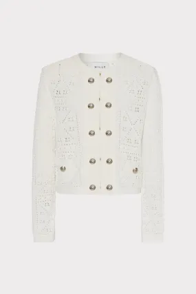 Bonded seams Bubble Pointelle Knit Jacket