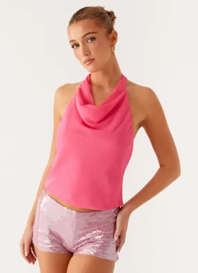 Elasticized Waistband Buenos Aires Top - Pink